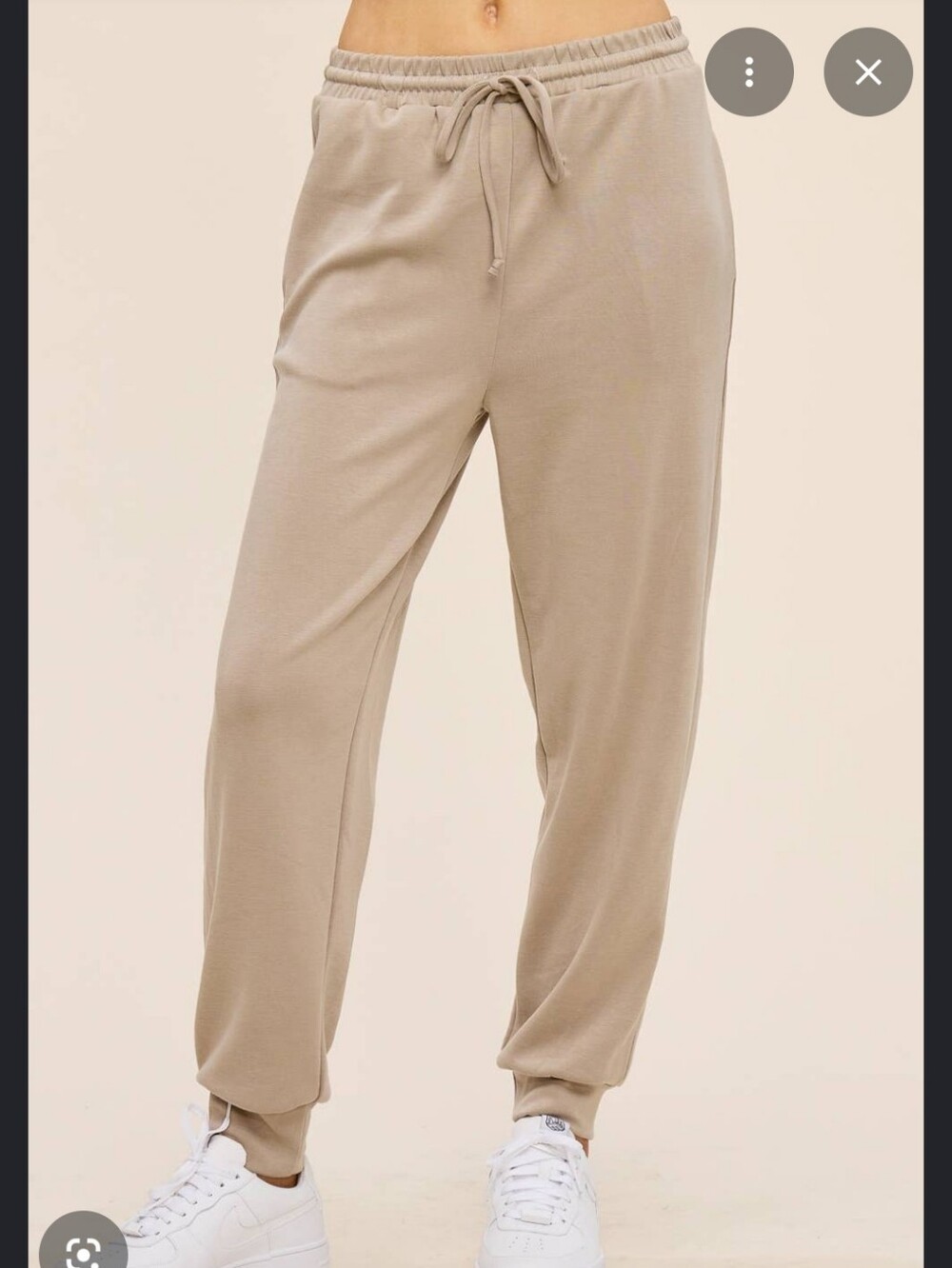 Tularosa Beige Drawstring Hem Track Pants